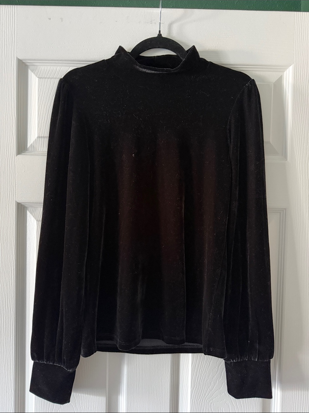 Lilla P Black Mock-Neck Long Sleeve Top